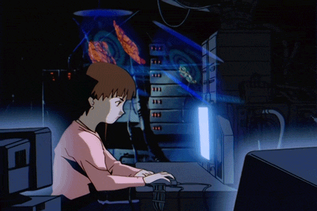 Lain at the computer